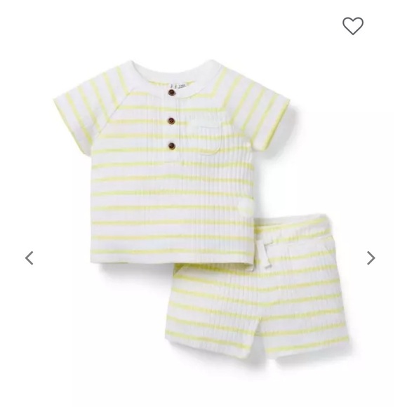 Janie and Jack Baby Striped Ribbed Matching Set size 0-3M - Picture 1 of 4